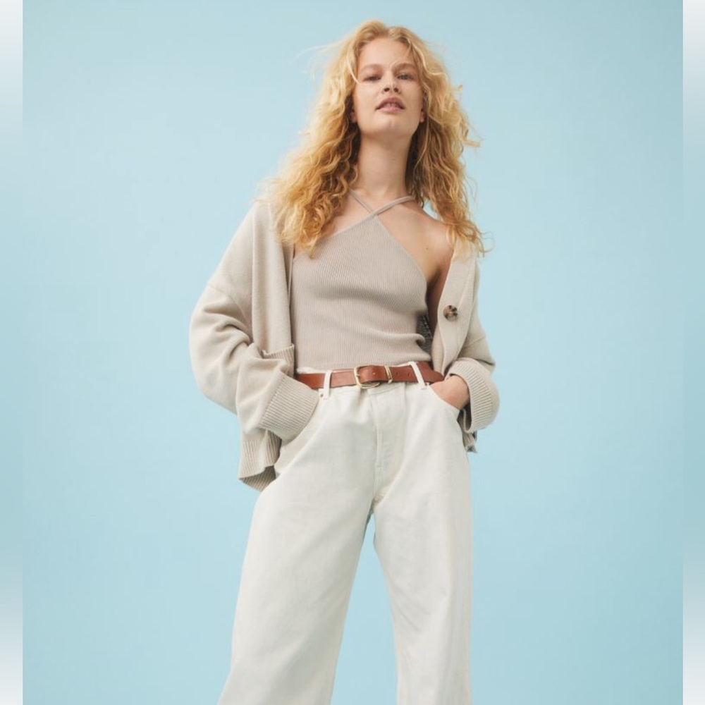 NWT H&M fifties crop top size XXl color - beige